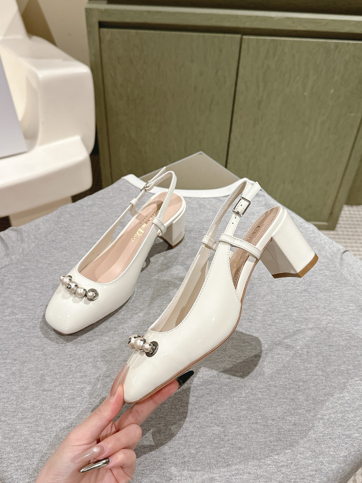 CD 25 Slingback Heels Patent Leather 241871